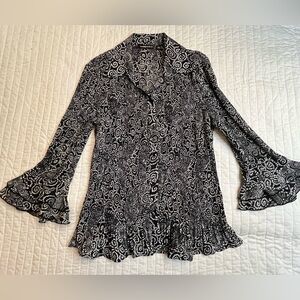 essentials by Milano accordion pleated blouse NWOT